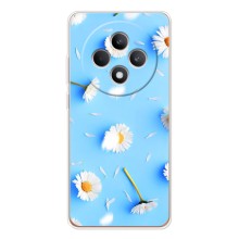 Чохол з Квітами для OPPO Reno12 FS (ромашки на блакитному)