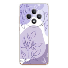 Силконовий чохол з принтом в квітах на OPPO Reno12 FS – Фіолетовий дизайн