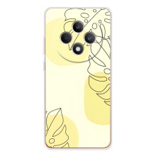 Силиконовый чехол с принтом в цветах на OPPO Reno12 FS