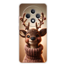 Яскравий чохол для OPPO Reno12 FS з Зимові Оленята – Олень в светрі