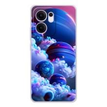 Чехлы КОСМОС для OPPO Reno13 F – Синие планеты