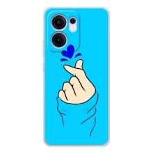 Чохол (Знак сердечка) для OPPO Reno13 F (Сердечко на синоьому)
