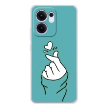 Чохол (Знак сердечка) для OPPO Reno13 F (Сердечко на бірюзовому)