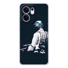 Силиконовый чехол с картинкой "Герой Pubg" на OPPO Reno13 F (В экиперовке)