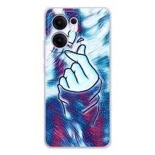 Чохол з принтом для OPPO Reno13 F (AlphaPrint - Знак сердечка) – Радужне серце