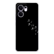 Чехол с картинками на черном фоне для OPPO Reno13 F – Ноты