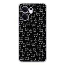 Чехол с принтом для OPPO Reno13 F (AlphaPrint) Модные коты