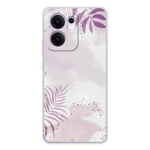 Чохол з квітковим принтом на Рено 13 Ф (Фіолетове листя)