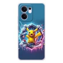 Чохол з Пікачу на OPPO Reno13 F – Лого Пікачу