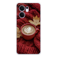 Чохол з унікальним дизайном 'Осінь з кавою' для OPPO Reno 13F – Кава на ковдрі