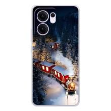 Силиконовый бампер на рождество для OPPO Reno13 F (Поезд)