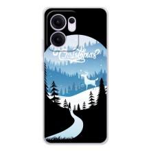Силиконовый бампер на рождество для OPPO Reno13 F (Рождественский Олень)