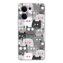 Чехлы с Котиками для OPPO Reno13 FS 5G (VPrint) (Рисованные котики)