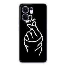 Чехлы (Знак сердечка) на OPPO Reno13 FS 5G – Сердце на черном