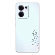 Чехлы (Знак сердечка) на OPPO Reno13 FS 5G – Сердце на голубом