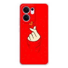 Чехлы (Знак сердечка) на OPPO Reno13 FS 5G – Сердце на красном