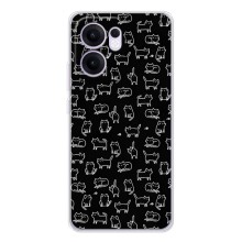 Чехол на тематику: Коты для OPPO Reno13 FS 5G (Котики на черном)
