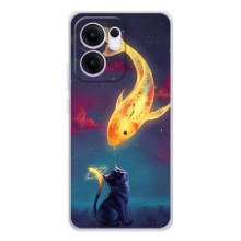 Чехол на тематику: Коты для OPPO Reno13 FS 5G (Встреча)