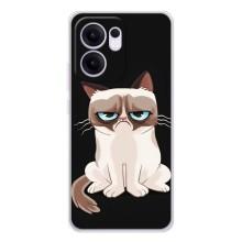 Чехол с принтом для OPPO Reno13 FS 5G (AlphaPrint) Модные коты (Грустный кот)