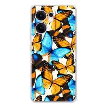 Чехол с принтом для Рено 13 ФС 5G - (Прикольные) (AlphaPrint) (Яркие бабочки)
