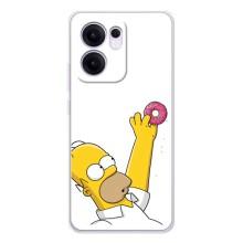 Чехол с Симпсонами для OPPO Reno13 FS 5G (VPrint) (Гомер с пончиком)
