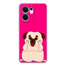 Чехол (ТПУ) Милые собачки для OPPO Reno13 FS 5G (Веселый Мопсик)