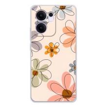 Чехол с цветочным принтом на Рено 13 ФС 5G (Разноцветные цветы)