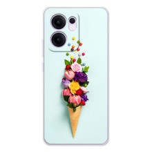 Чехлы с тематикой "ЦВЕТЫ" на OPPO Reno13 FS 5G (Цветок-мороженное)