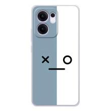Чохли (ТПУ) (смішні стікери) для OPPO Reno13 FS 5G – Сіро-білий