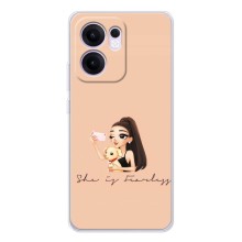 Силиконовый Чехол на OPPO Reno13 FS 5G с картинкой Стильных Девушек (С собакой)