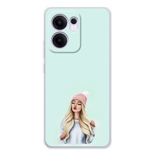 Силиконовый Чехол на OPPO Reno13 FS 5G с картинкой Стильных Девушек (В шапке)