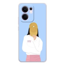 Силиконовый Чехол на OPPO Reno13 FS 5G с картинкой Стильных Девушек (Желтая кепка)