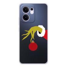 Зимние Чехлы для Рено 13 ФС 5G - прозрачный фон (Гринч с игрушкой)