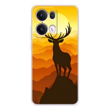 Чехлы с изображением разных животных для OPPO Reno13 Pro (Силуэт Оленя)