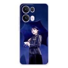 Чехлы с принтом Уэнсдей на OPPO Reno13 Pro – Уэнсдей с зонтом