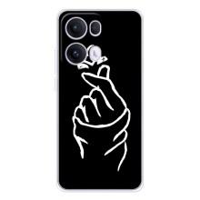 Чехлы (Знак сердечка) на OPPO Reno13 Pro – Сердце на черном
