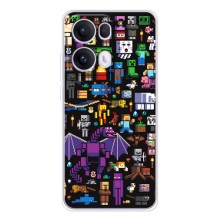 Чехол майнкрафт для OPPO Reno13 Pro (Все персонажи)