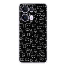 Чехол на тематику: Коты для OPPO Reno13 Pro (Котики на черном)