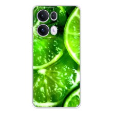 Чехол с изображением  вкусной еды для OPPO Reno13 Pro (Яркий ЛАЙМ)