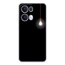 Чехол с картинками на черном фоне для OPPO Reno13 Pro – Лампочка