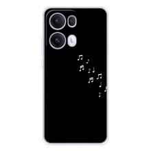 Чехол с картинками на черном фоне для OPPO Reno13 Pro – Ноты