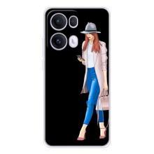 Чехол с картинкой Модные Девчонки OPPO Reno13 Pro – Девушка со смартфоном