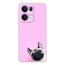 Бампер для OPPO Reno13 Pro с картинкой "Песики" (Собака на розовом)