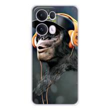 Чехол с Обезьянами OPPO Reno13 Pro - (AlphaPrint) (В наушниках)