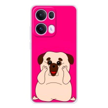 Чехол (ТПУ) Милые собачки для OPPO Reno13 Pro (Веселый Мопсик)