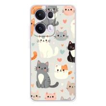 Чехол с рисунком кот на OPPO Reno13 Pro – Коллаж котов