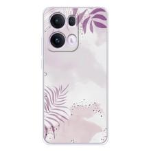 Чохол з квітковим принтом на Оппо Рено 13 Про (Фіолетове листя)