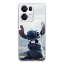 Чехол с рисунком Стич для OPPO Reno13 Pro – Стич с цветочком