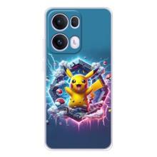 Чехол с Пикачу на OPPO Reno13 Pro – Лого Пикачу
