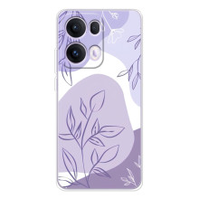 Силконовий чохол з принтом в квітах на OPPO Reno13 Pro (Фіолетовий дизайн)